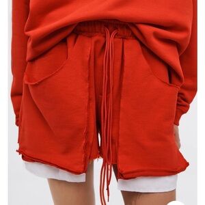 shorts "destroyed" in red color